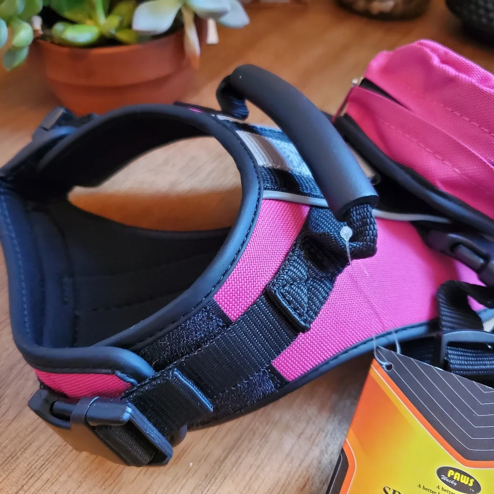 Paws Pink Dog Harness with Treat Pouch Small
